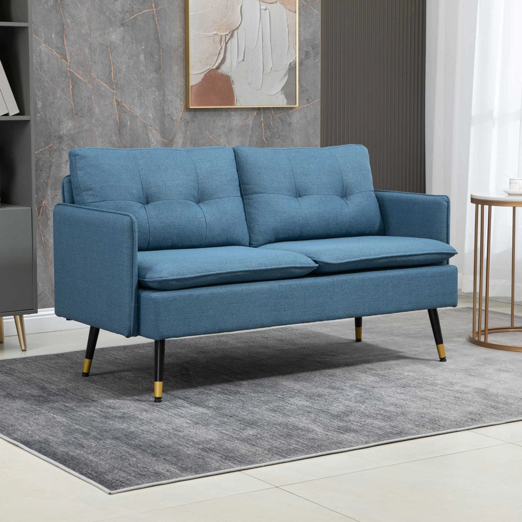 Divano 2 Posti in Tessuto ¨C Minimal ¨C Blu Scuro 139x68x80