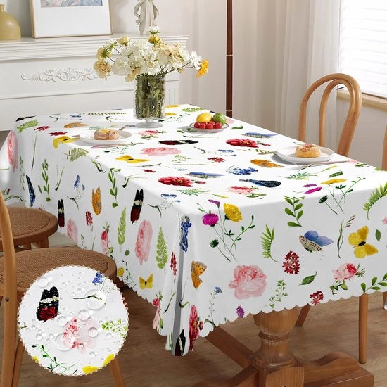 Tappeto da tavolo impermeabile, Tappeto da tavolo quadrato resistentente alle intemperie da esterno, Tappeto da tavolo esterno impermeabile in poliestere per tavolo da giardino, 150x300 cm