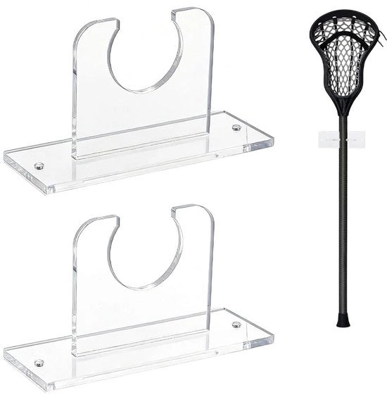 Supporto per Lacrosse Racket 4 pezzi - Supporto per Bastone - Display Verticale - Accessorio Sportivo - Inclusi Viti e Placchette in Acrilico
