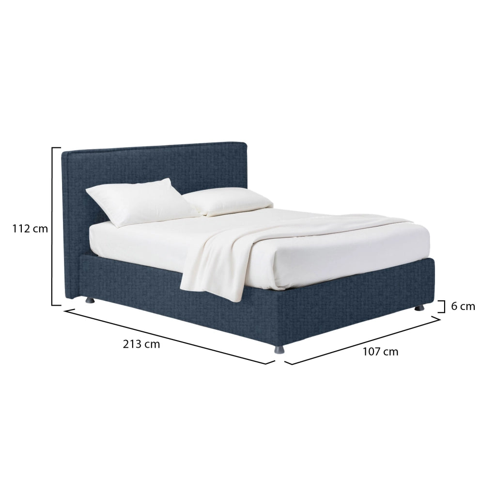 Rugby, Letto Singolo Sfoderabile Made in Italy, blu