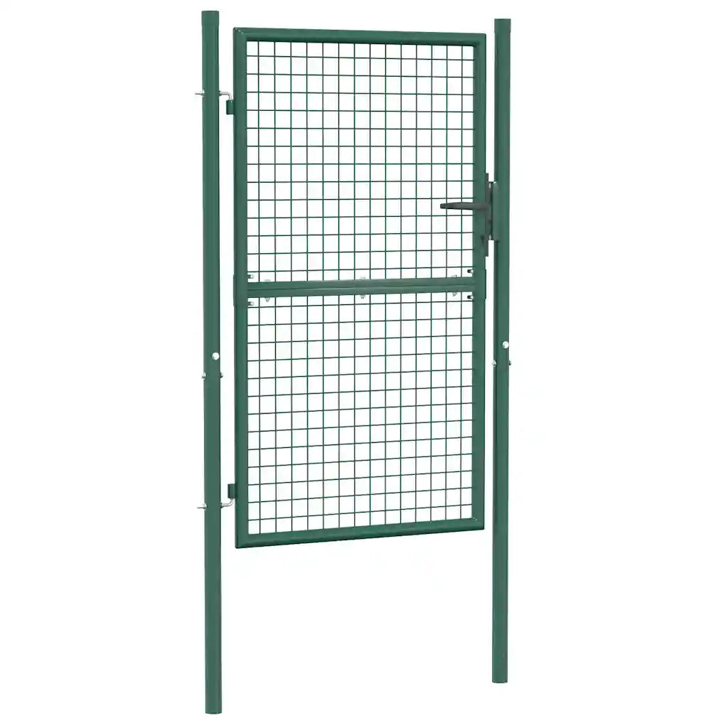 Cancello per Recinzione in Acciaio 100x150 cm Verde 145734