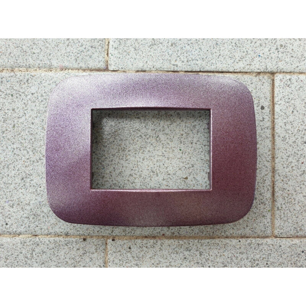Trade Shop - Placca Placchetta Placchette Compatibili Per Serie Axolute Bticino Colorate Fori - Viola Metallizzato -4 Fori     -