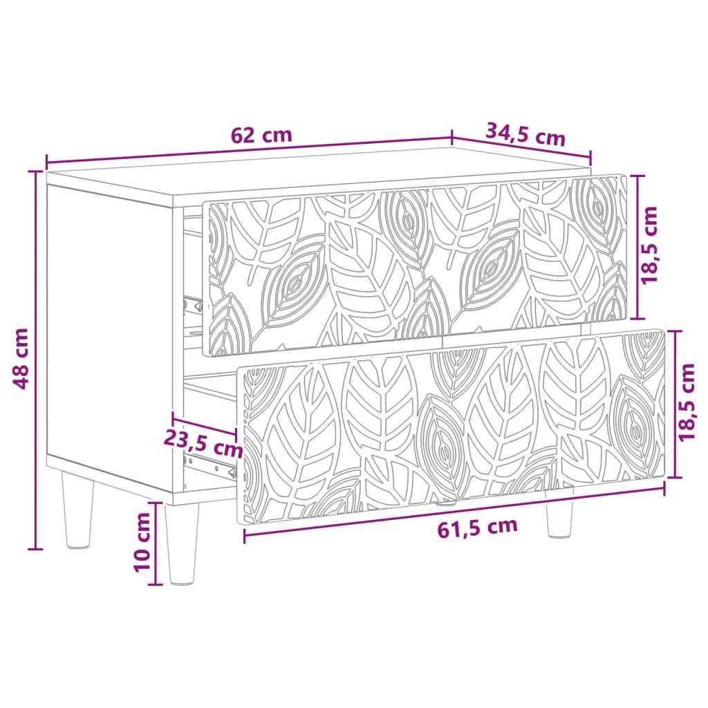 Comodino | Armadio da Notte | Mobiletto da notte Rovere Sonoma 62 x 34,5 x 48 cm Legno ingegnerizzato