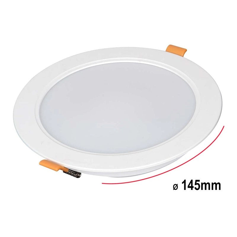 Faretto Led Da Incasso Rotondo 12W 1200LM Neutro 4000K Diametro 145mm Montaggio 2 In 1 Da Plafone e Da Incasso