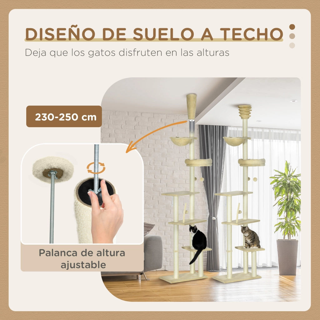Albero per gatti ¨C Minimal ¨C Beige 230-250 cm