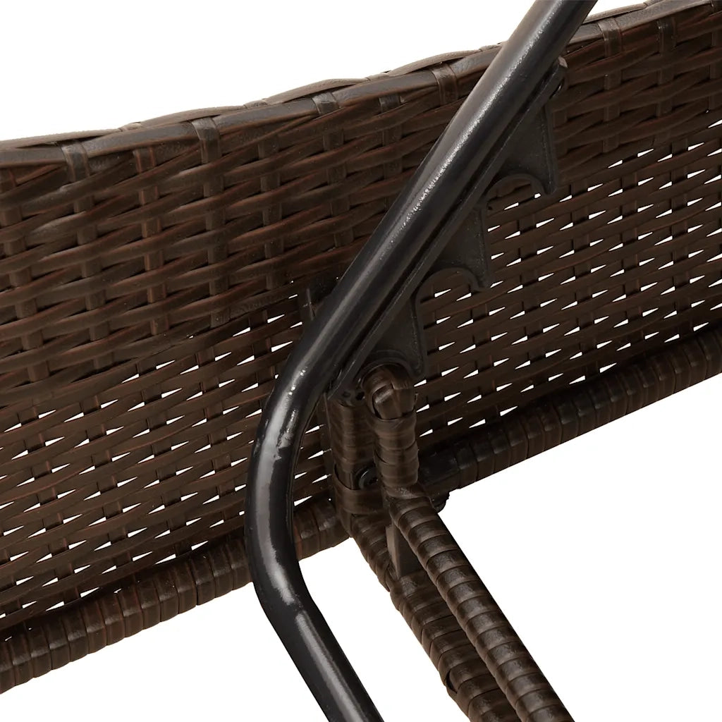Lettino Prendisole con Cuscini Marrone 114x205x73 cm in Polyrattan 368294