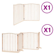 Cancelletto di sicurezza per cani con porta pieghevole 6 pannelli legno di pioppo marrone 02_0023028