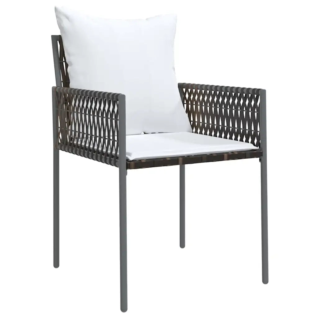 Set da Pranzo per Giardino 5 pcs Marrone e Nero Rattan in PE 3379094