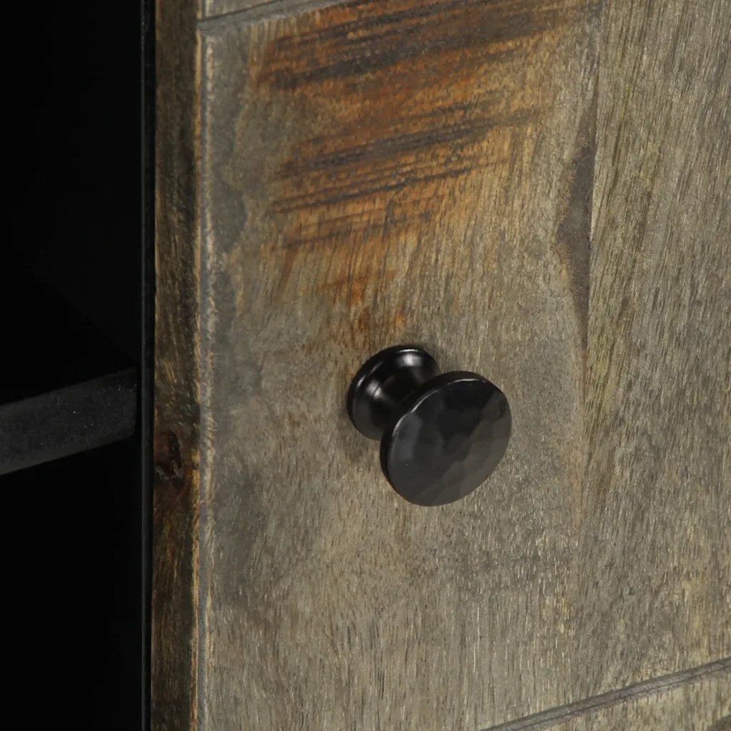 Mobile Porta TV Grigio Chiaro 80x31,5x46 cm in Legno Mango 4017807