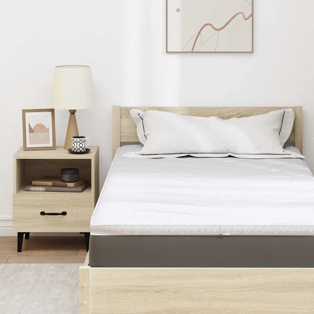 Topper per materasso Bianco 90 x 190 cm Tessuto a maglia 4106403