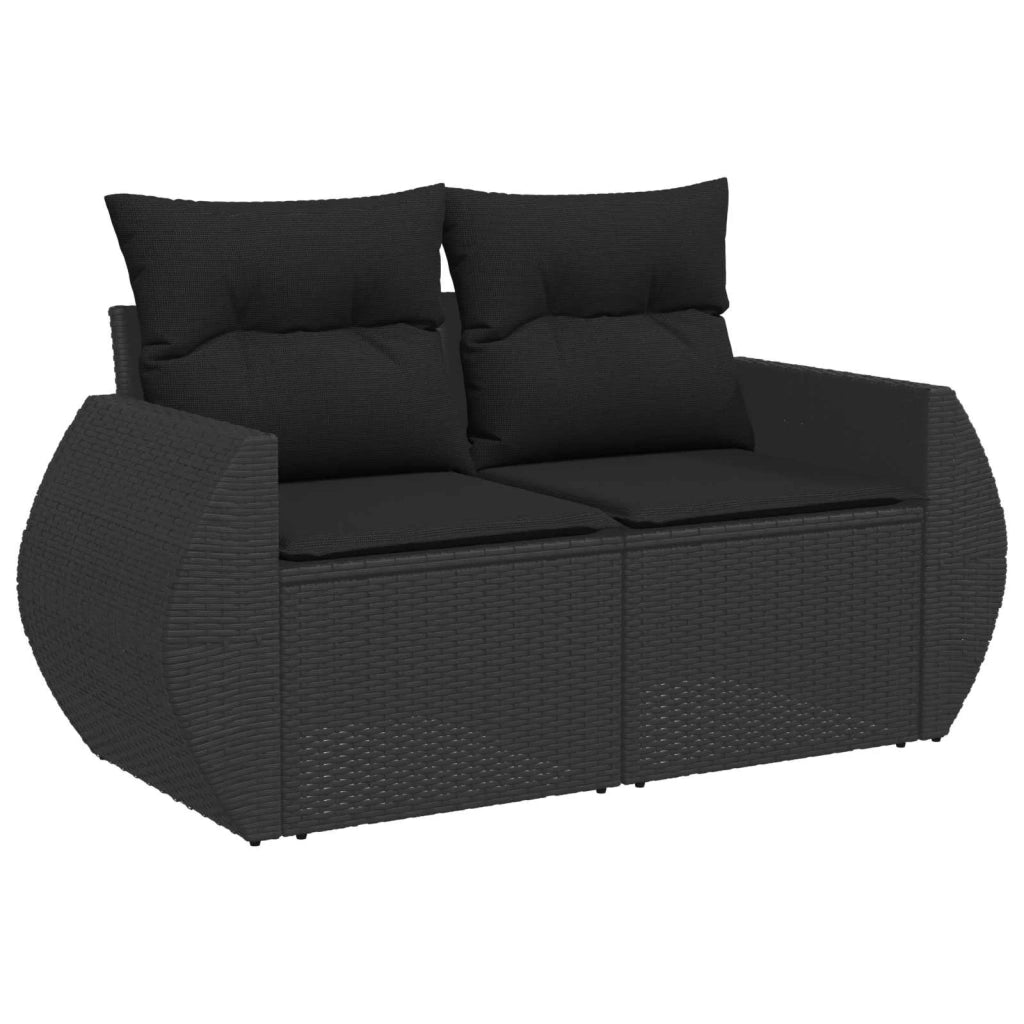 Set Divano da Giardino con cuscino 10 pcs Nero