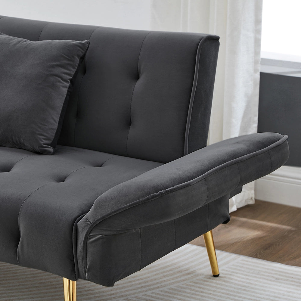 Divano letto 2 posti - Xylo - Regolabile in velluto 180x190 cm