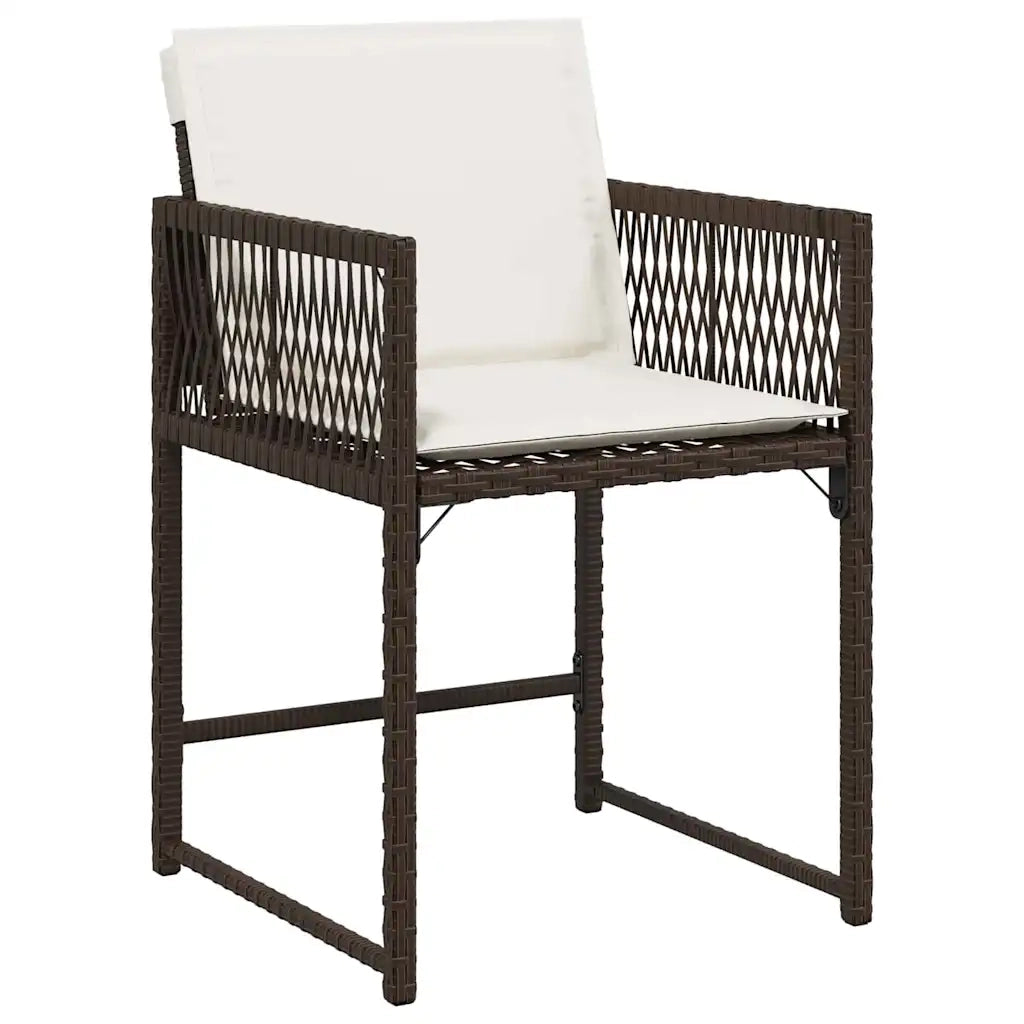 Set da Pranzo per Giardino 5 pcs Marrone polyrattan