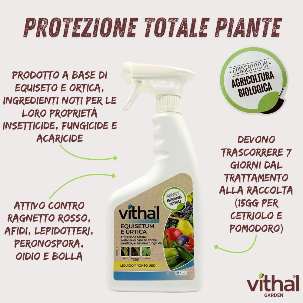 LIQUIDO PROTEZIONE TOTALE 'EQUISETUM E URTICA' Ml. 750  - VITHAL
