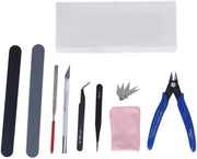 Set di attrezzi di alta qualità in acciaio - Puntatutto inclinabile - Pinza/multifunzione - Spatola/carta da cucina - Lappone/sfregiatutto - Duraturo per la stampa 3D - Attrezzatura per modellismo