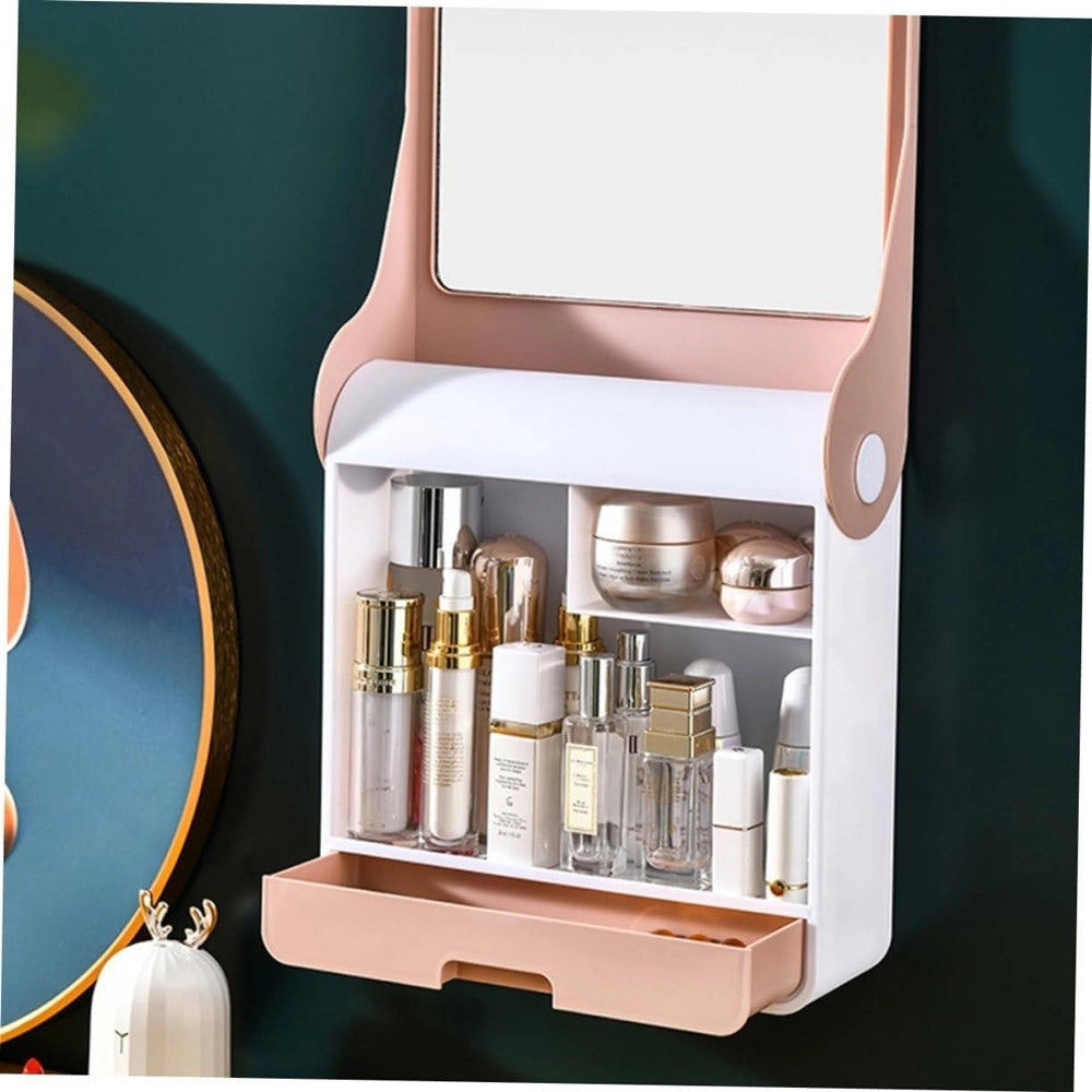 Trade Shop - Scatola Espositore Organizer Trucco Contenitore Per Cosmetici Porta Trucchi Rosa -