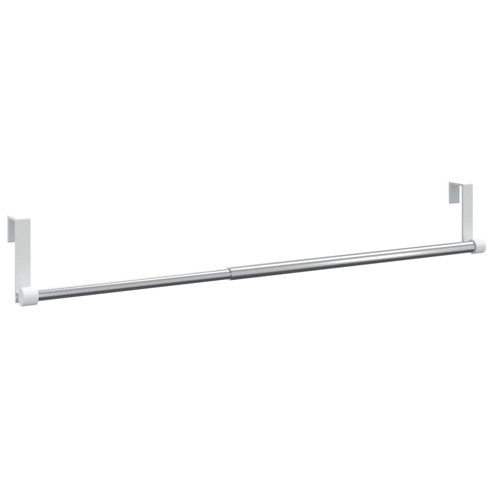 Binari per Tende 2 pz Bianco e Argento 40-60 cm Alluminio 154613