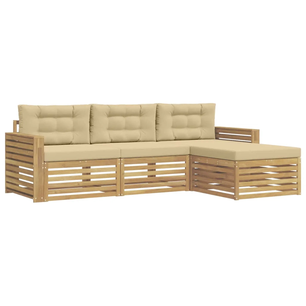 Set di divani da esterno 4 pcs Bianco e Beige 3390293