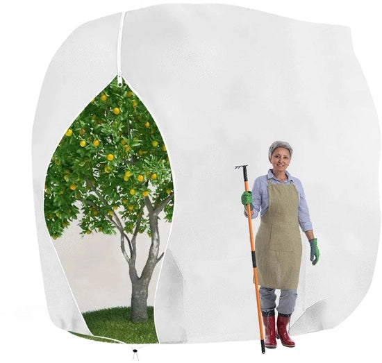 Protezione invernale per piante, calotta di protezione contro il gelo, contenitore per piante da esterno con corda per trasporto, protezione invernale per piante riciclabile, permeabile, resistente alle scalfitture, 250x360 cm (bianco)