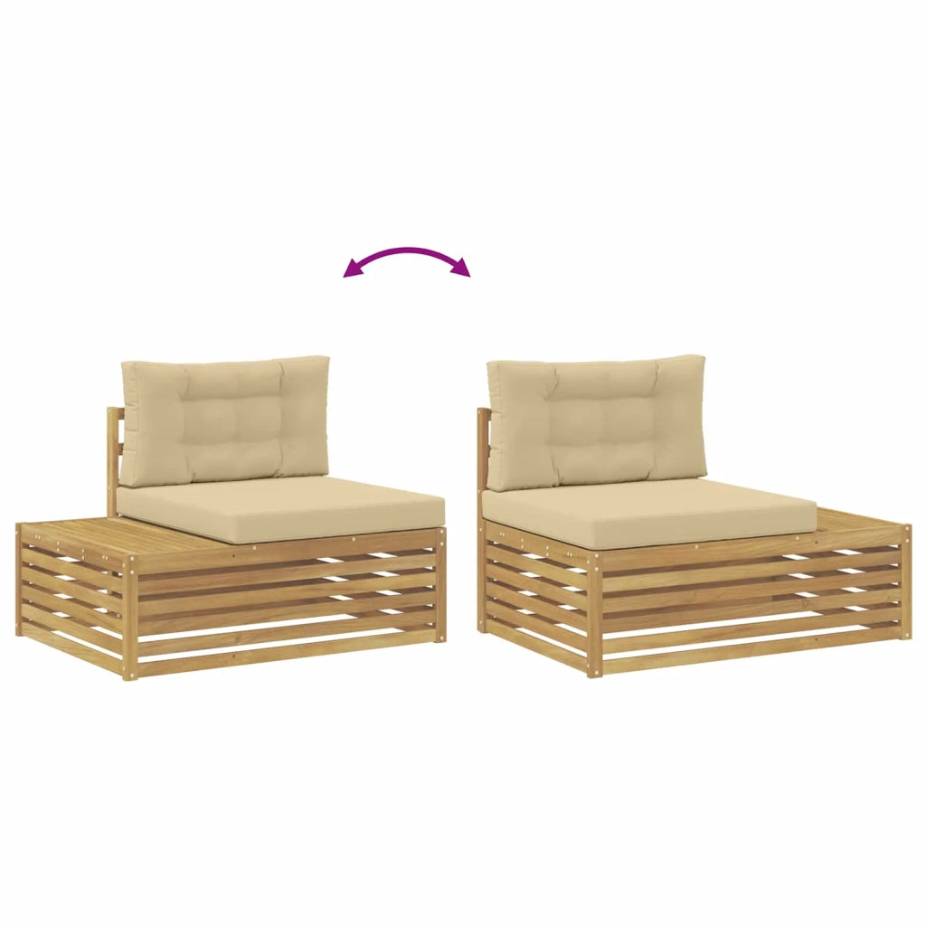 4 Pezzo Set di divani da esterno Poliestere Bianco 3391118