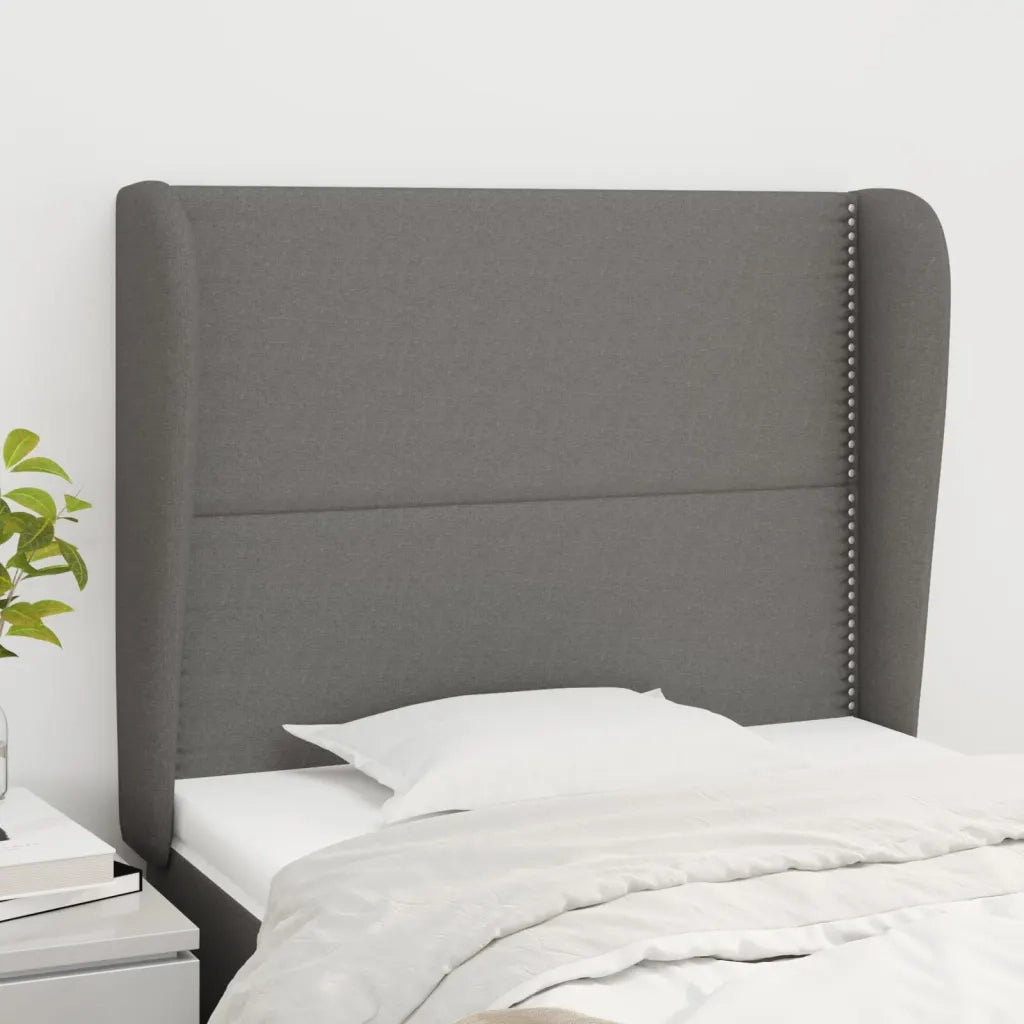 Testiera ad Orecchio-Testata con Orecchie GrigioScuro 103 x 23 x 118/128cm inTessuto 644990