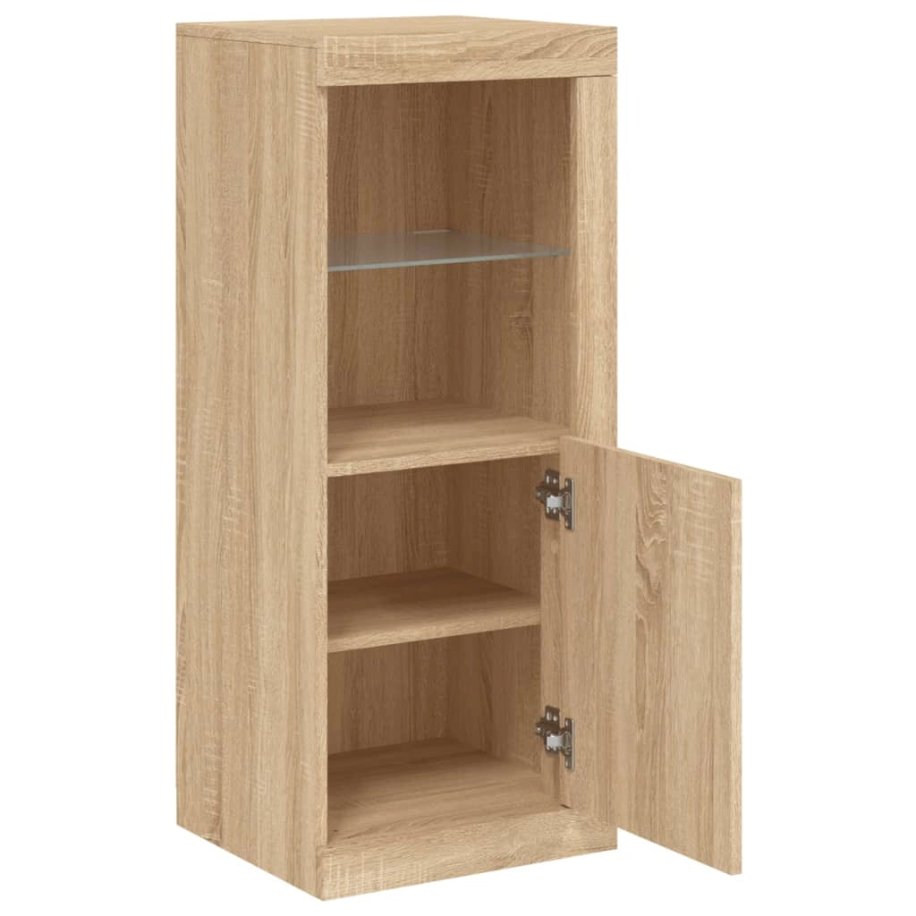 Buffet credenza cassettiera armadio mobile contenitore organizer per cucina soggiorno salotto con luci LED Sonoma 41 x 37 x 100 cm marrone 02_0029960