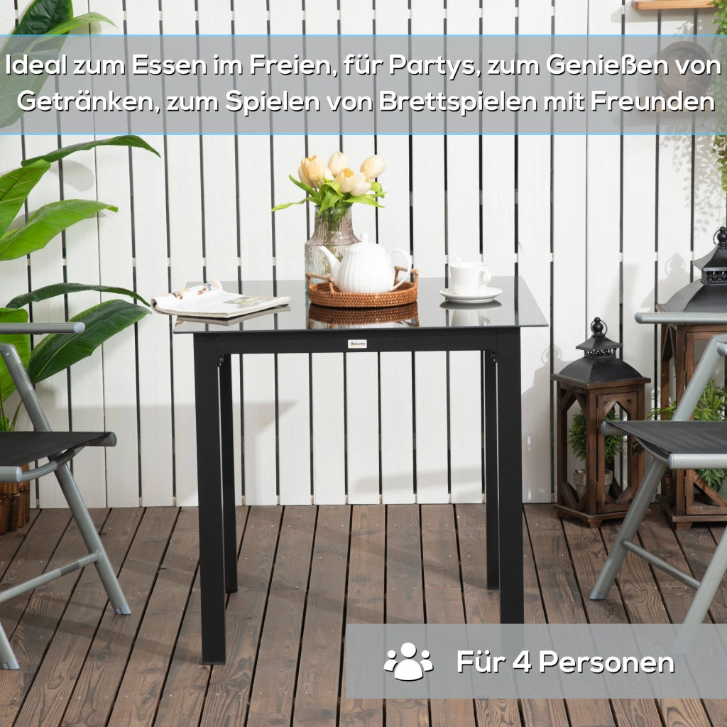 Tavolo da Giardino ¨C Zephmum ¨C Nero 80x80x74