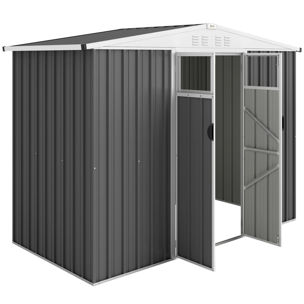 Casetta da giardino in metallo ¨C Minimal ¨C grigio 246x117x180 cm