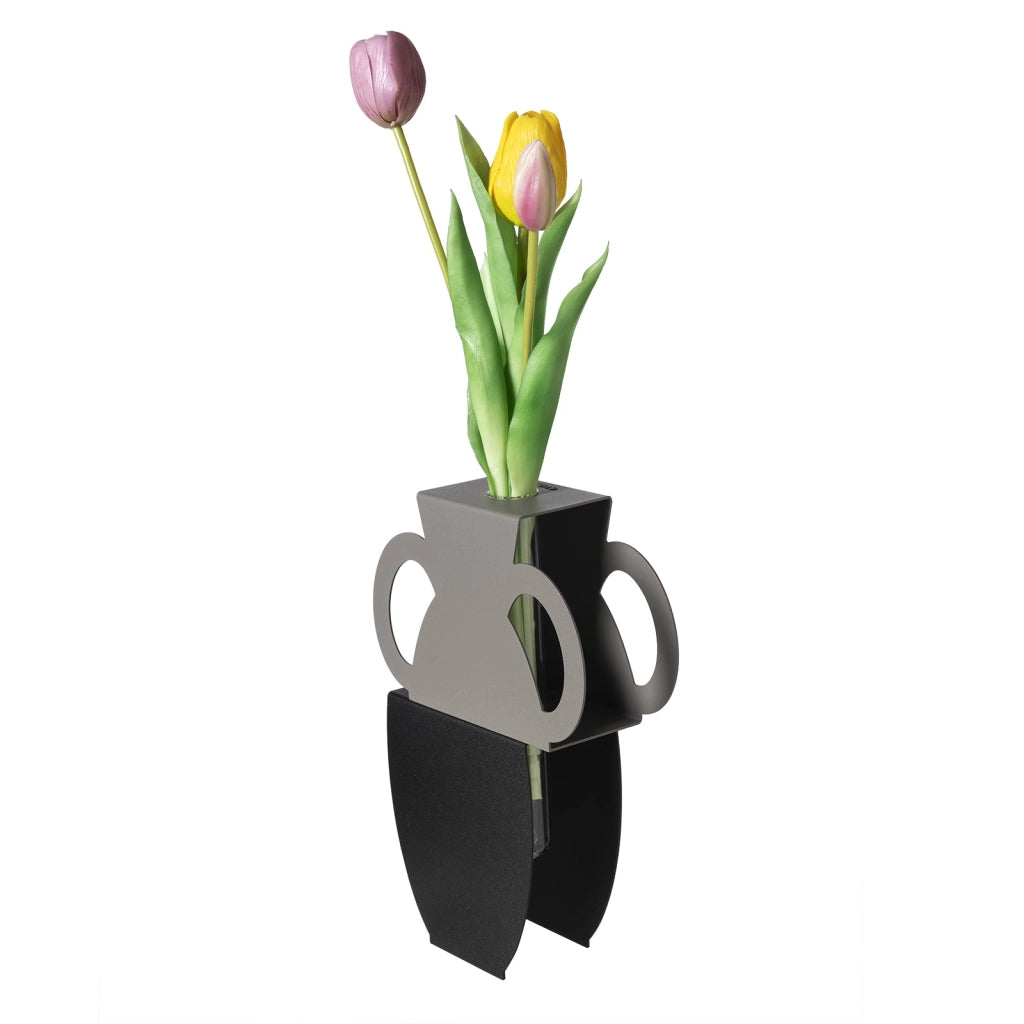 Vaso portafiore decorativo Cribbio Bianco marmo,nero