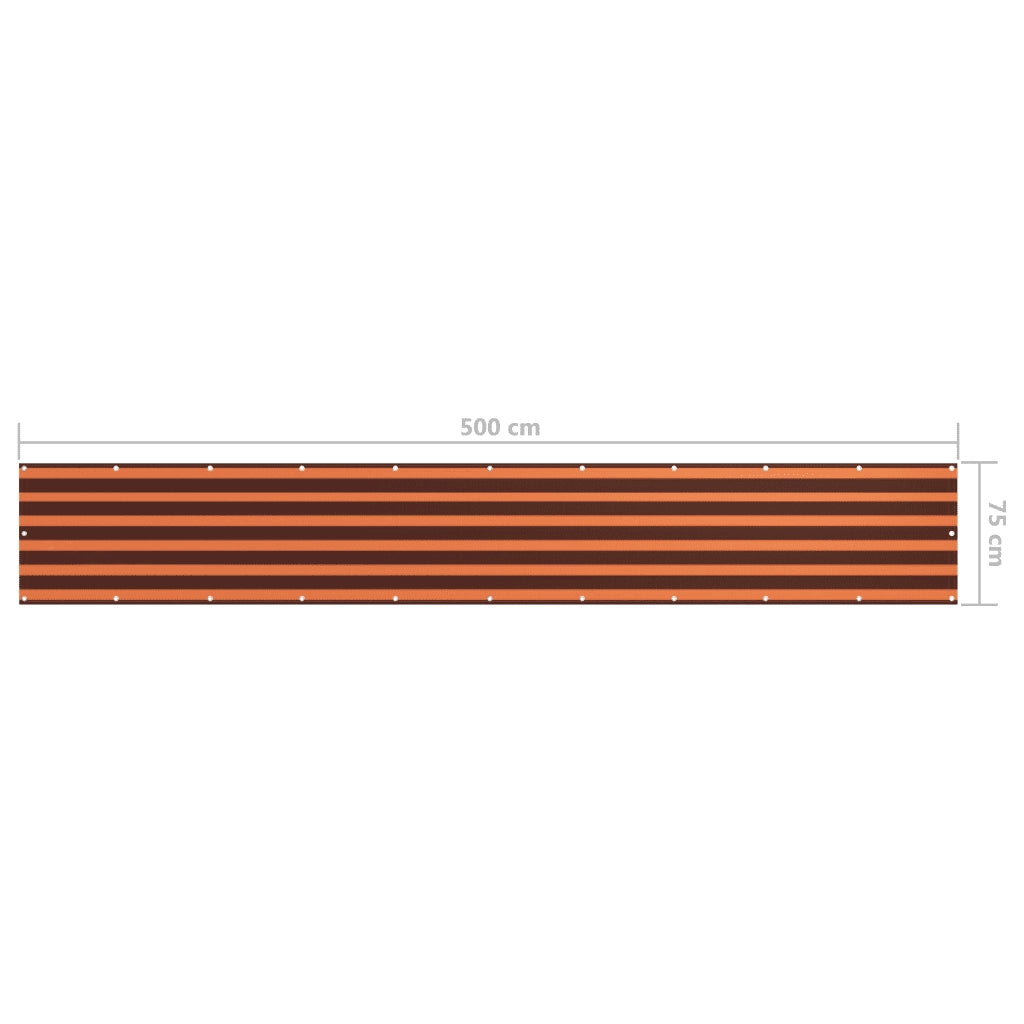Schermo da balcone | Paravento Balcone Arancione e Marrone 75x500 cm Tessuto Oxford