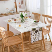 Tavolo da pranzo con fiori moderni e astratti in stoffa di lino senza pieghe, con superficie antiscivolo, decorativo, per tavolo da pranzo, e tavola da festa, matrimonio, con motivi di zinnia.