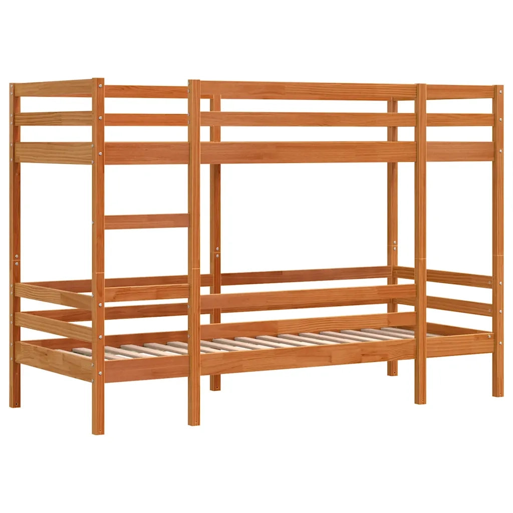 Letto singolo | Letto per adulti | Letto a Castello Marrone Cera 90x190 cm in Legno di Pino