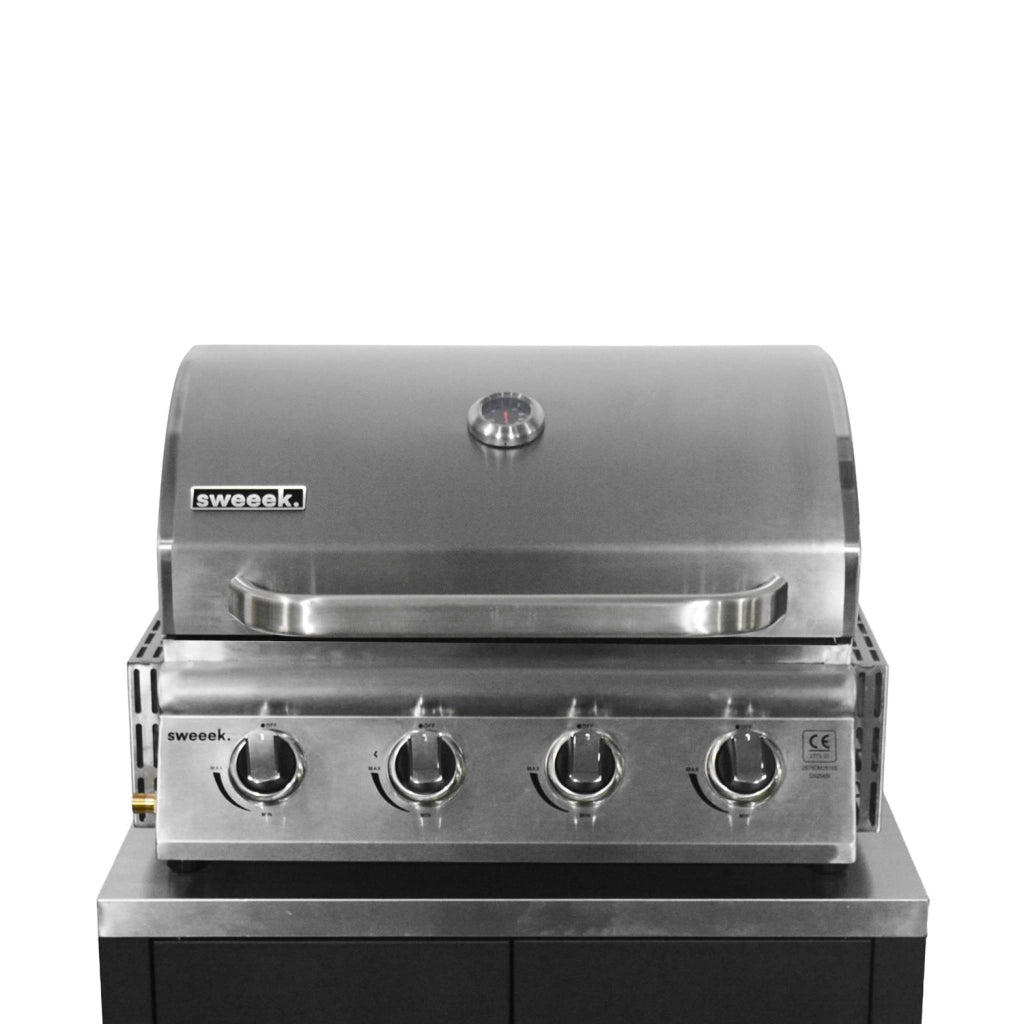 Barbecue a gas a 4 bruciatori, argento