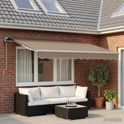 Tenda retrattile Tortora 600 × 350 cm Tessuto e Alluminio 3426503