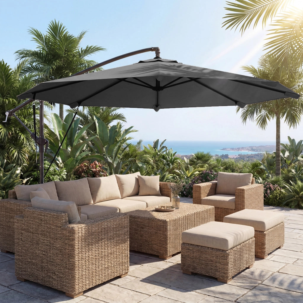Ombrellone da Giardino ¨C Minimal ¨C Grigio Scuro