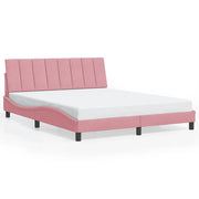 Letto matrimoniale | Letto per adulti | Giroletto senza Materasso Hanko Rosa 160x200 cm in Velluto