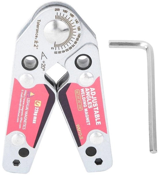 Lasklemmen Verstelbaar 20-200° - Magnetische Lasbeugel - Maximale Trekkracht 22 kg - Dimensioni 110 x 63 x 14 mm - Adatto per Industria Edile - Lasmagneet