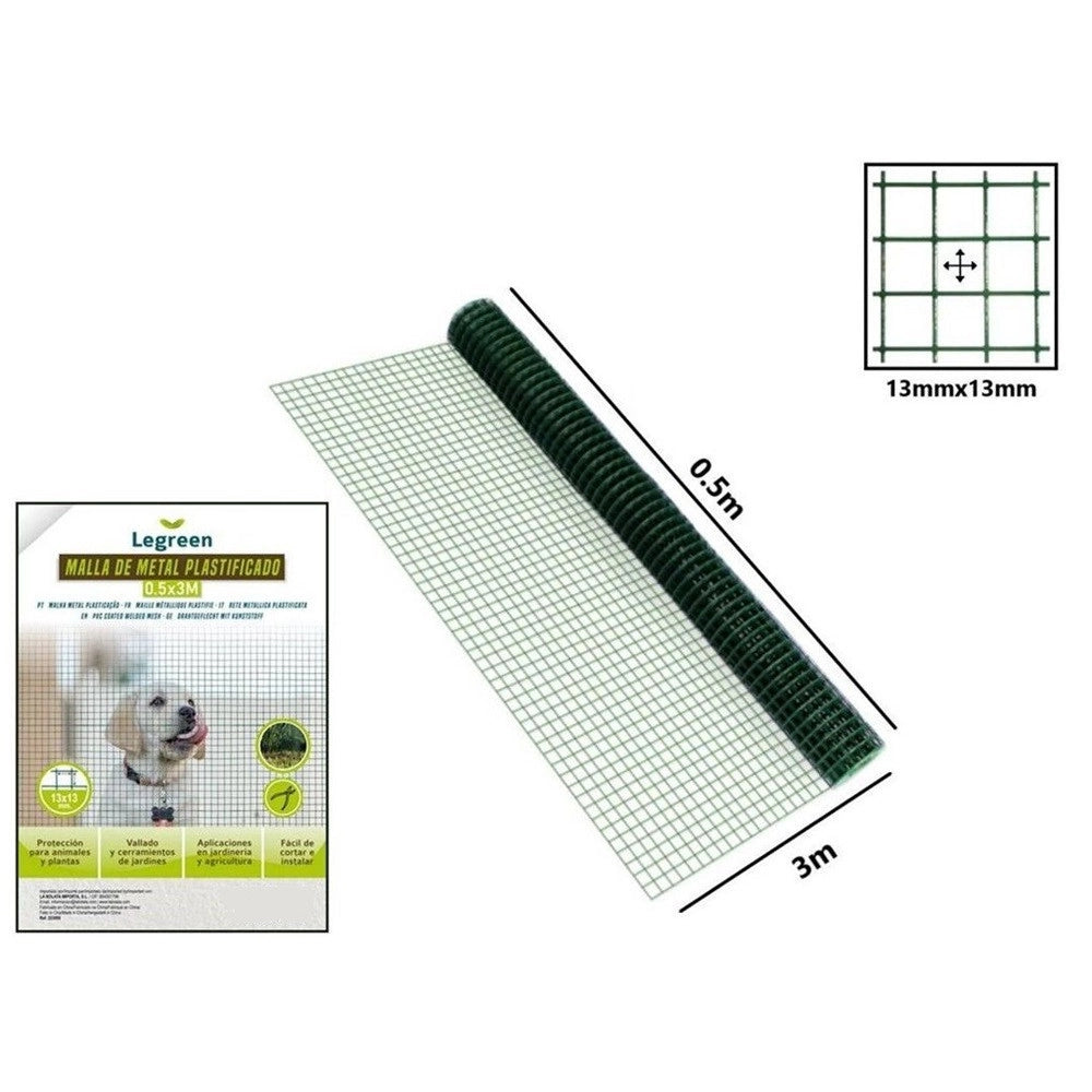 Trade Shop - Set 3pz Rete Metallica Plastificata Per Recinzione Cancelli Giardino 0.5x3mt 223095 -