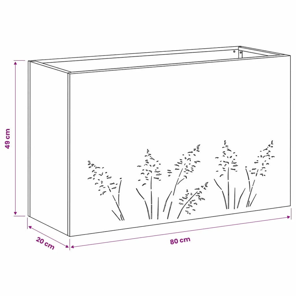 Vaso da giardino Bianco 80 x 20 x 49 cm 8005822