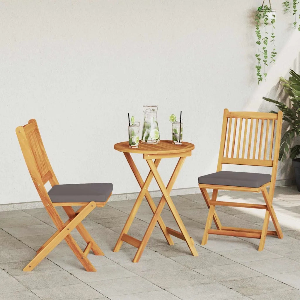 Set Bistro da Giardino 3 pcs Marrone Legno di Acacia Massello 42000949