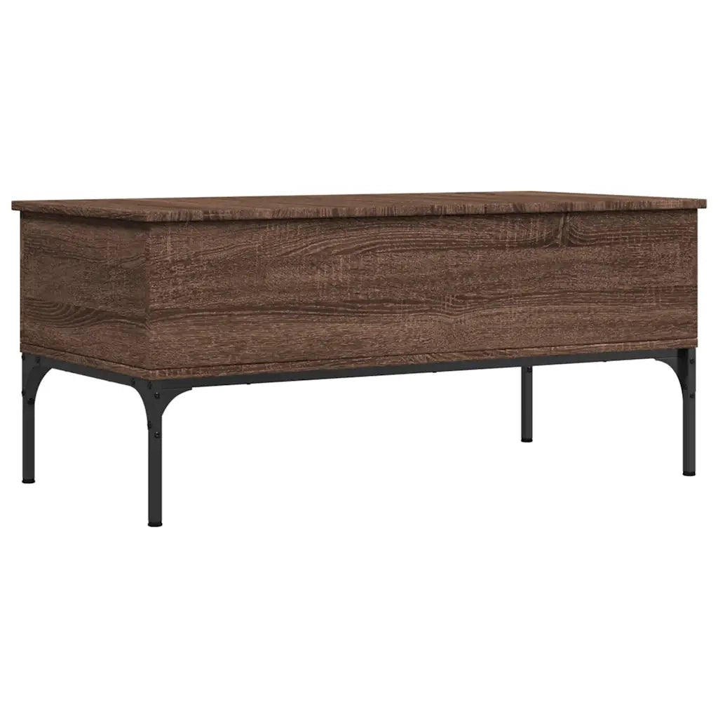 Tavolino-Tavolino da soggiorno-Tavolo Rovere Marrone 100x50x45cm Legno Multistrato e Metallo 951262