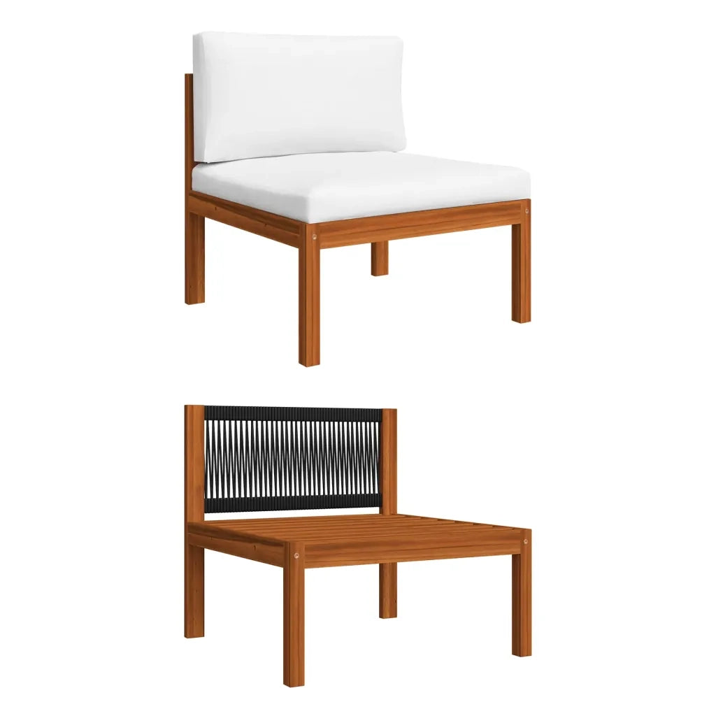 Set da giardino 4 pezzi con cuscini crema 63x63 cm