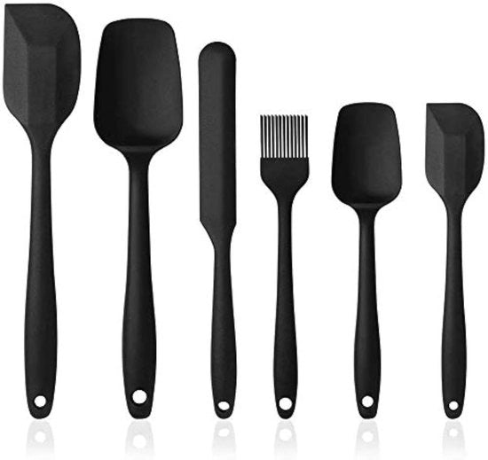 Set di Spatole in Silicone a 6 pezzi - Resistente al Calore fino a 230°C - Accessori da Cucina in Acciaio Inossidabile - Rivestimento Antitrasferimento - Design Flessibile - BPA Libero