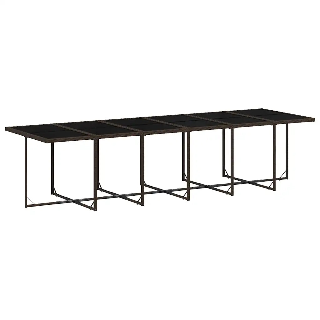 Set da Pranzo da Giardino 17 pz con Cuscini Marrone Polyrattan 3211245