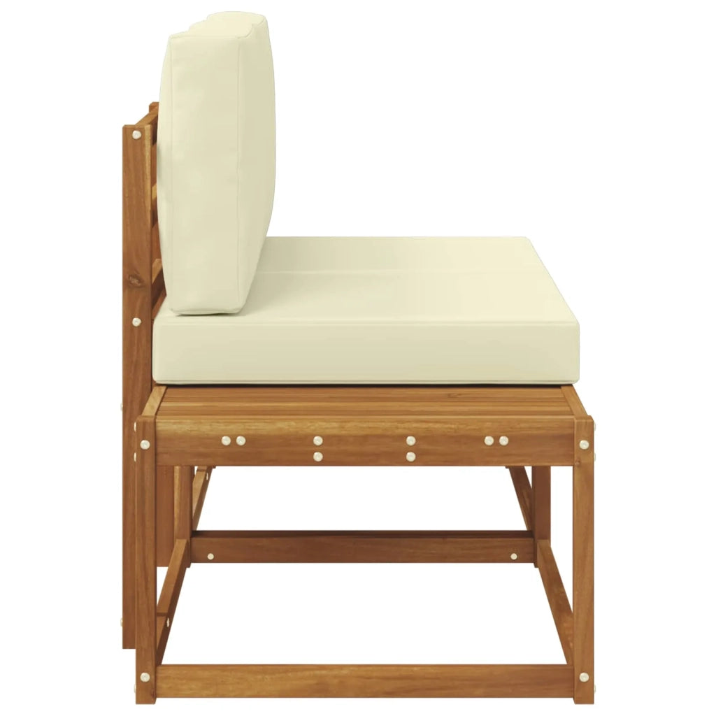 Divano da Esterno con cuscino 2 Pezzo Naturale e Crema 900479
