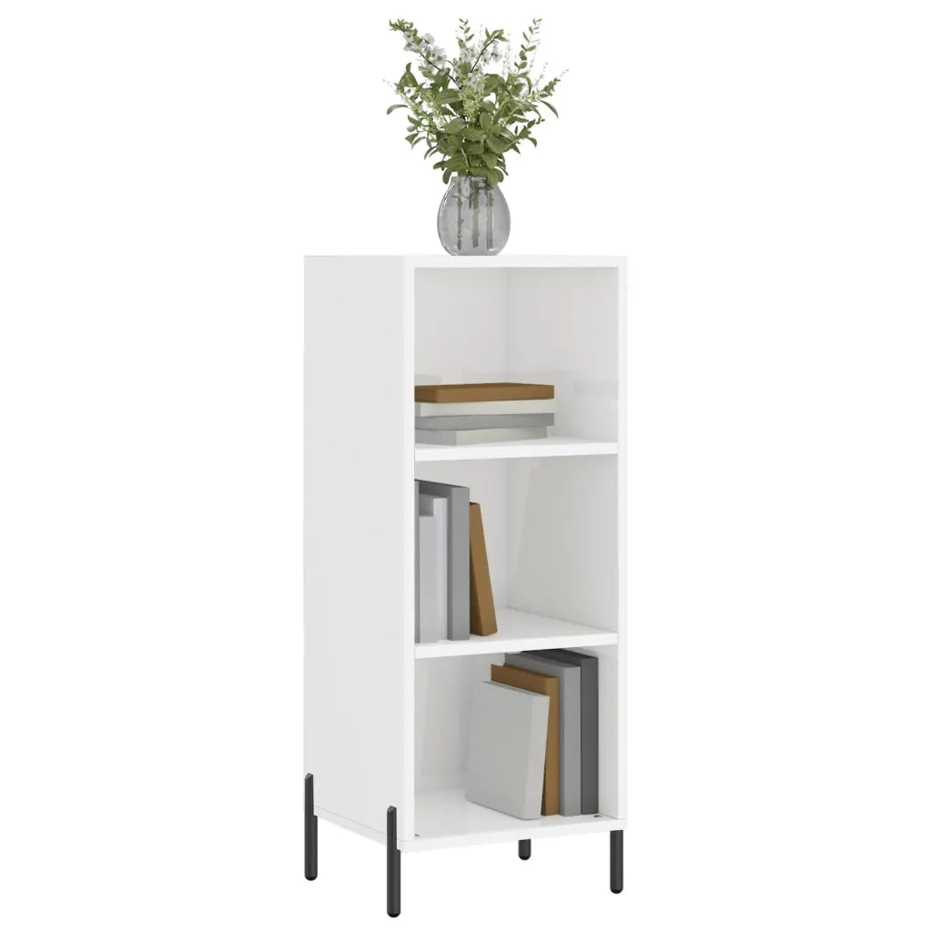 Credenza-Buffet-Armadio da cucina Bianco Lucido 34,5x32,5x90 cm in Legno Multistrato 454907