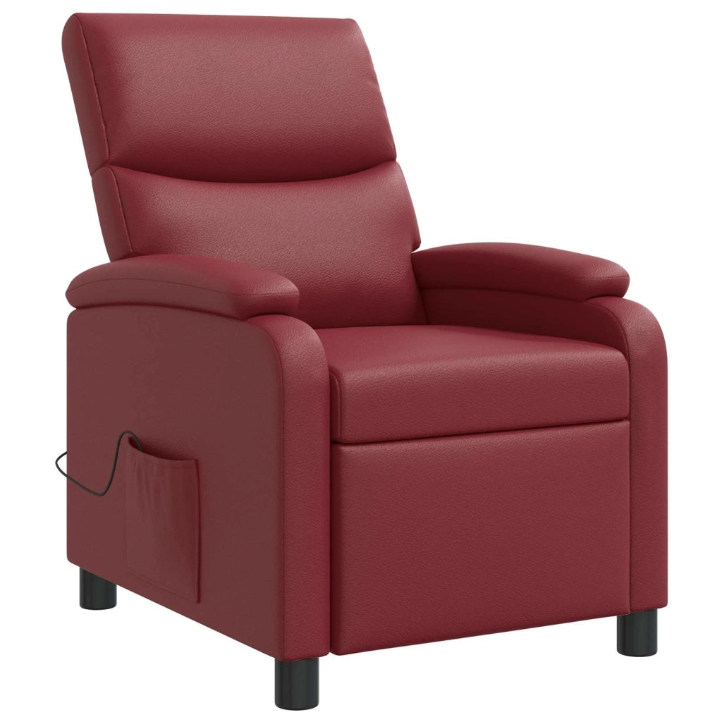 Poltrona Massaggiante Rosso Vino Similpelle 42035005