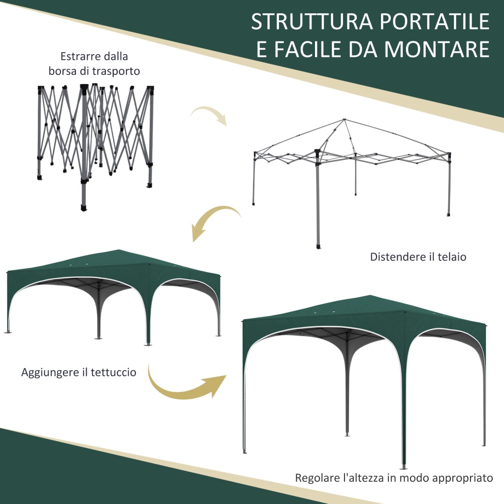Gazebo da Giardino ¨C Minimal ¨C Verde, Metallo