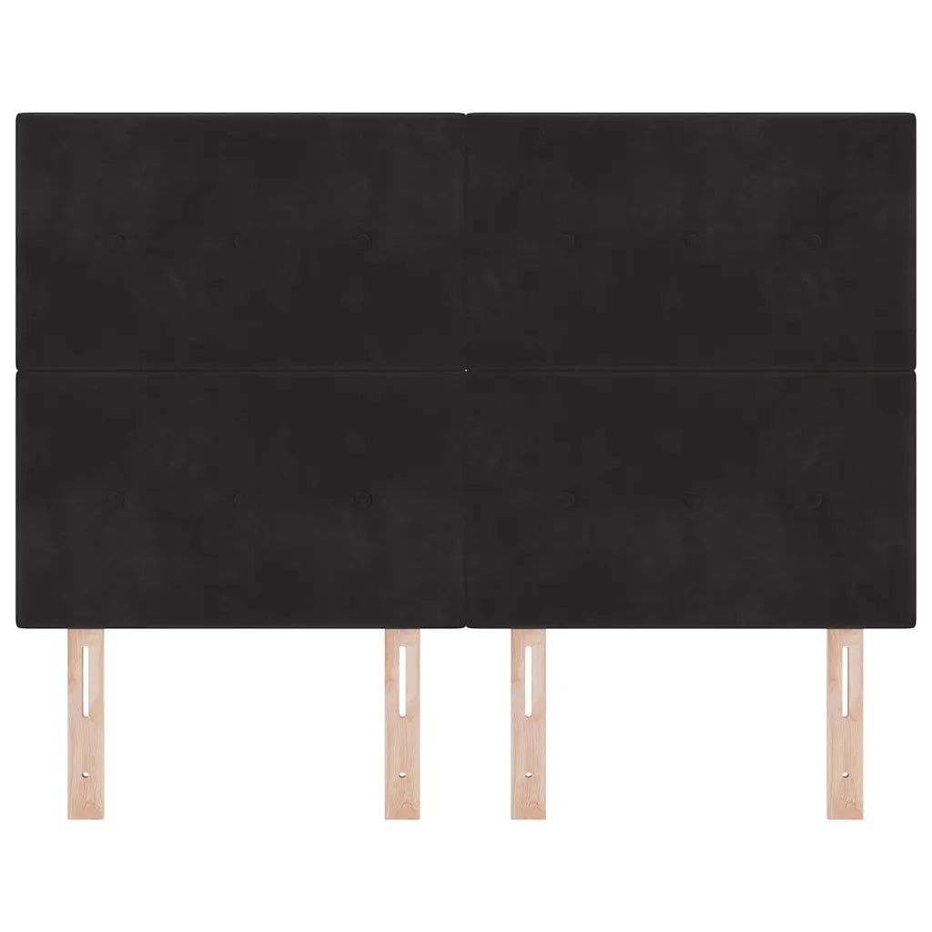 Testiera | Testata LED con strisce LED Nero 144 cm Velluto