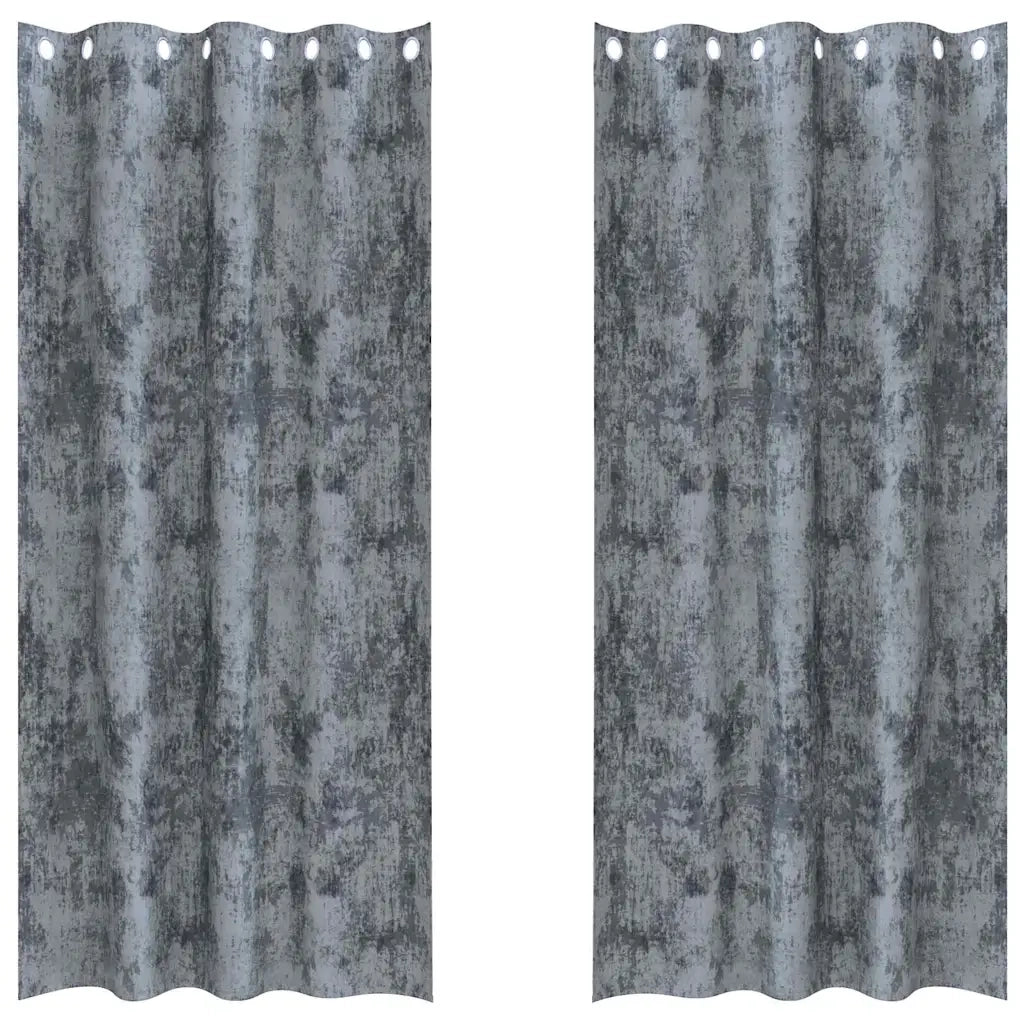 Tende in Velluto 2 pz Grigio Argento 245 x 140 cm Velluto